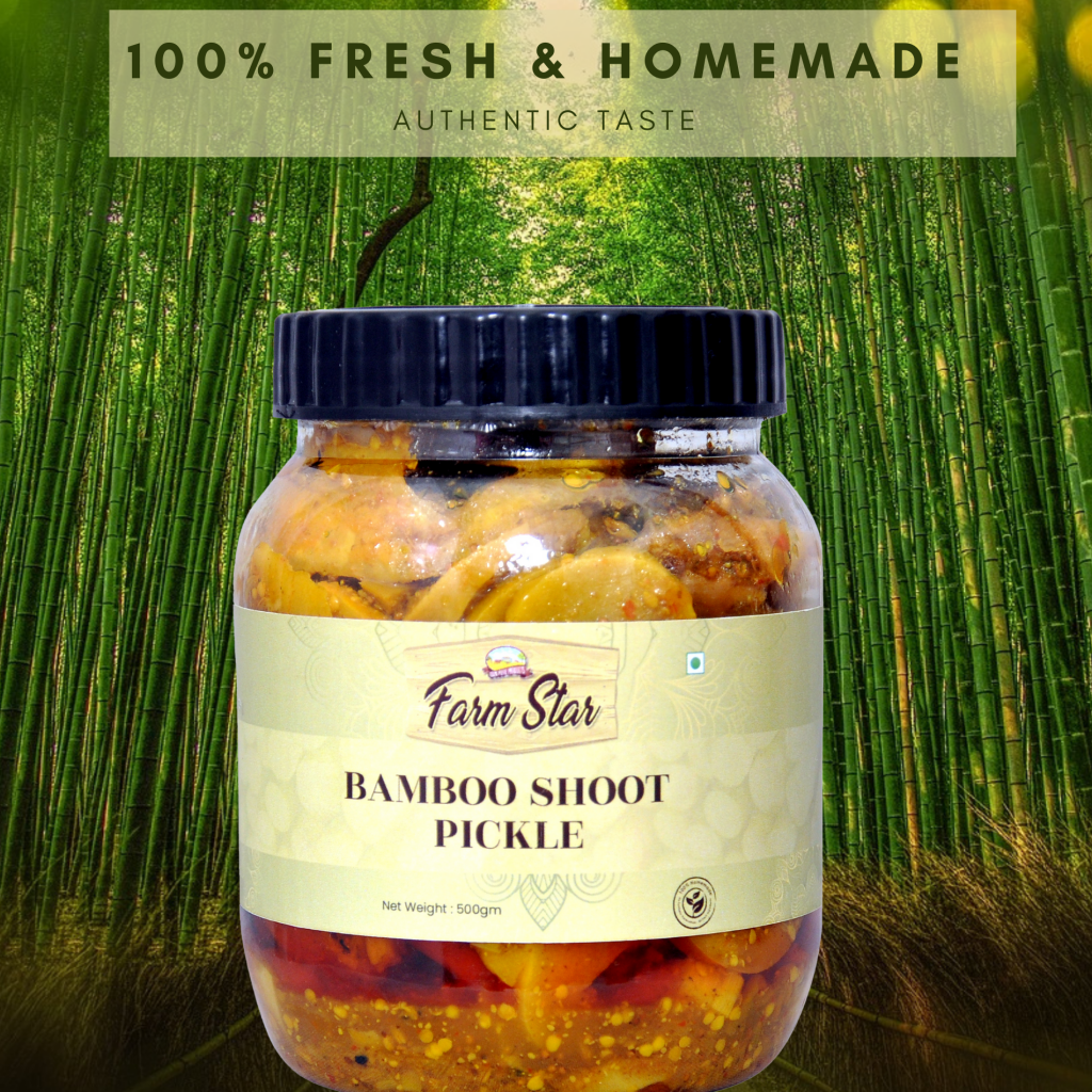 BAMBOO SHOOT PICKLE 100 Fresh & Homemade (500gm) FarmStar